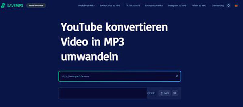 YouTube zu MP3 konvertieren mit SAVEMP3