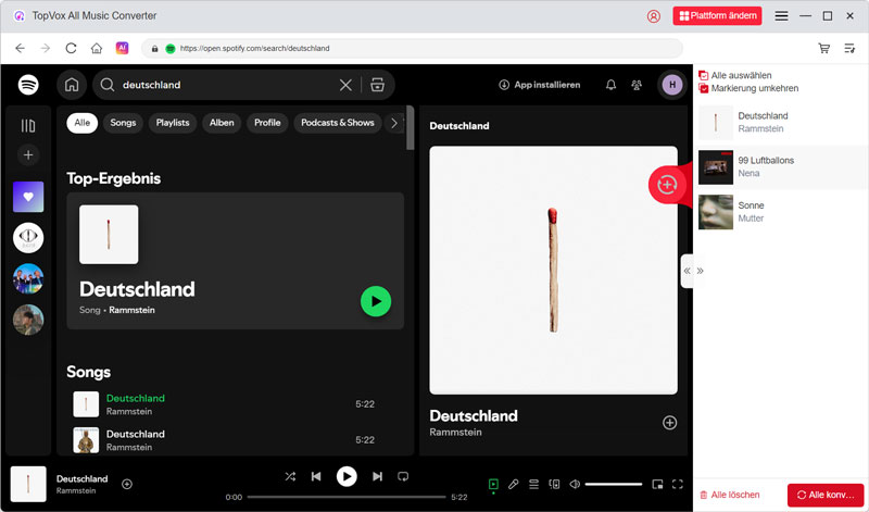 Zur Konvertierungsliste hinzufügen