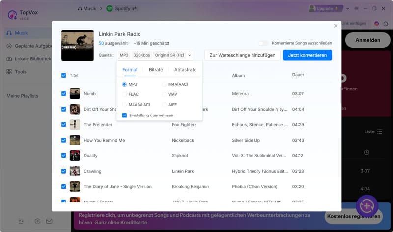 Spotify-Musik in MP3 umwandeln